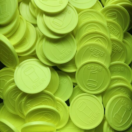 CombiCraft Plastic reliëfmunten met bierglas en tekst beer Ø29mm - per 250 stuks