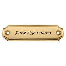 Naamplaatje 100x27mm met naam messing