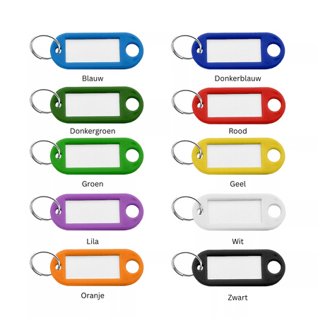 CombiCraft Kunststof sleutellabels 55x22mm met inschuifpapier kleurenmix - per 100 stuks