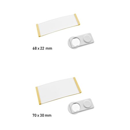 CombiCraft Blanco Polar naambadge kunststof met magneet goudkleurig - per 1 stuk