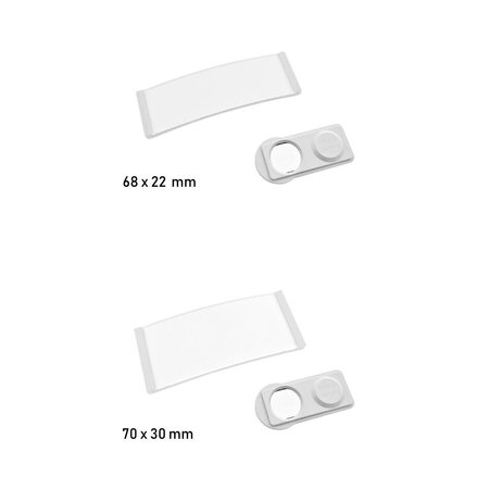 Blanco Polar naambadge kunststof met magneet wit - per 1 stuk