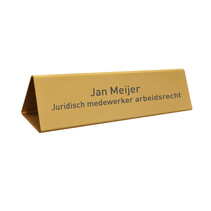 Aluminium bureau naambordje Cody 200x55mm goud