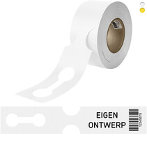 Sleufetiketten 400x75mm met ontwerp en barcode