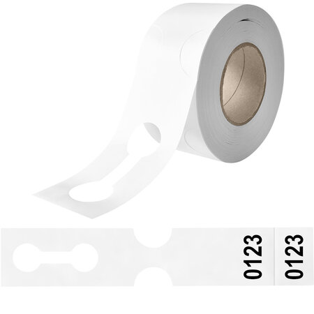 CombiCraft HDPE Sleufetiketten 400x75mm met nummer en afscheurstrook - per 100 etiketten