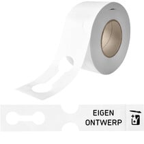 Sleufetiketten 400x75mm met ontwerp en afscheurstrook
