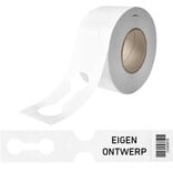 CombiCraft HDPE sleufetiketten 273,5x59mm met eigen ontwerp, barcode en afscheurstrook - per 100 stuks