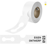 CombiCraft HDPE sleufetiketten 400x75mm met eigen ontwerp en nummer - per 100 etiketten