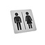 CombiCraft Aluminium deurbordje toilet man en vrouw 100x100mm - per stuk