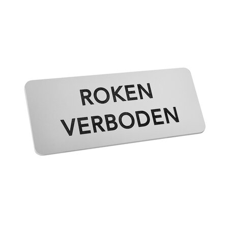 CombiCraft Aluminium deurbordje roken verboden 150x60mm - per stuk