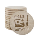 CombiCraft Houten munten met eigen gravering Ø37mm - per 100 stuks