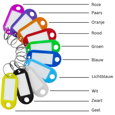 CombiCraft Kunststof sleutellabels 48x22mm met papier kleurenmix - per 50 stuks