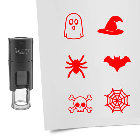 CombiCraft Stempelset halloween Ø10mm - 6 stuks