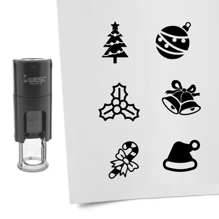 CombiCraft Stempelset kerst Ø10mm - 6 stuks