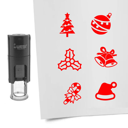 CombiCraft Stempelset kerst Ø10mm - 6 stuks