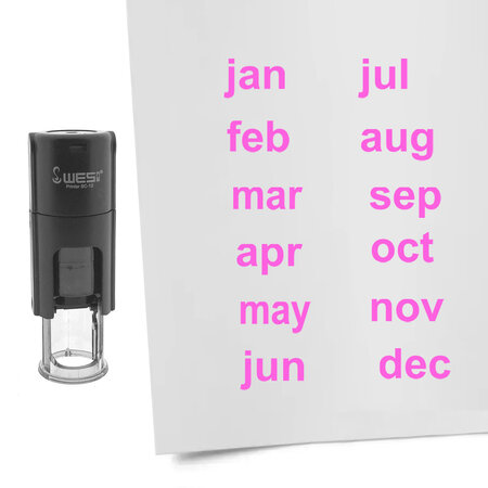 CombiCraft Stempelset maanden Ø10mm - 12 stuks