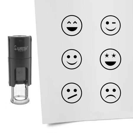 CombiCraft Stempelset smiley Ø10mm - 6 stuks
