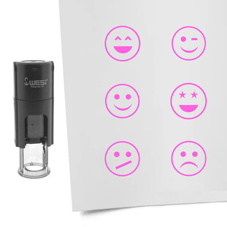 CombiCraft Stempelset smiley Ø10mm - 6 stuks