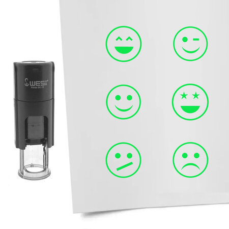 CombiCraft Stempelset smiley Ø10mm - 6 stuks