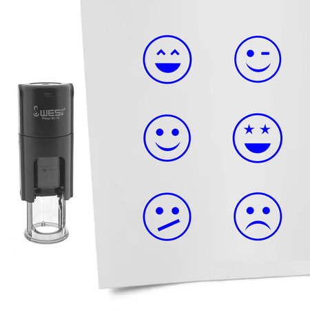 CombiCraft Stempelset smiley Ø10mm - 6 stuks