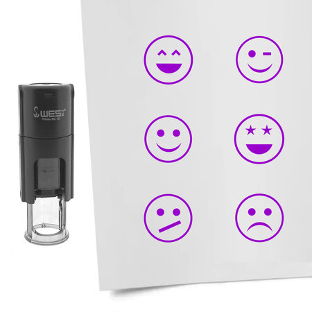CombiCraft Stempelset smiley Ø10mm - 6 stuks