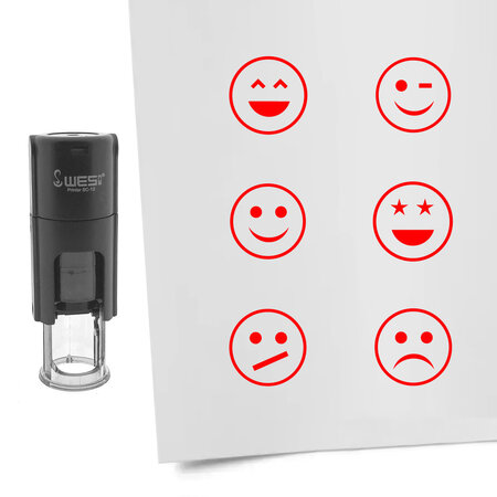 CombiCraft Stempelset smiley Ø10mm - 6 stuks