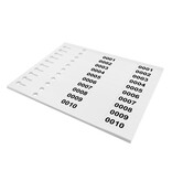 CombiCraft PET sleufetiketten 250x19,1mm met nummer en afscheurstrook - per 100 etiketten