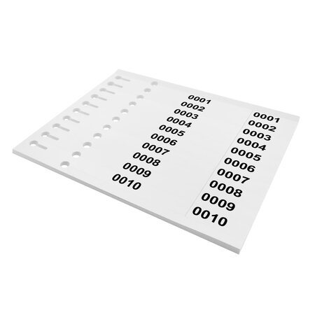 CombiCraft PET sleufetiketten 250x19,1mm met nummer en afscheurstrook - per 100 etiketten