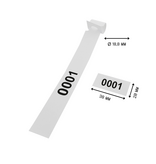 CombiCraft PET sleufetiketten 250x19,1mm met nummer en afscheurstrook - per 100 etiketten