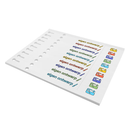 CombiCraft PET sleufetiketten 250x19,1mm met eigen ontwerp en afscheurstrook - per 100 etiketten