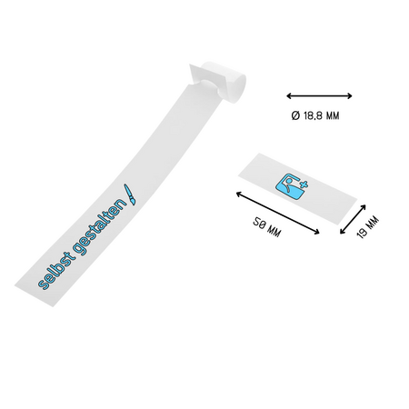CombiCraft PET sleufetiketten 250x19,1mm met eigen ontwerp en afscheurstrook - per 100 etiketten