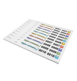 CombiCraft PET sleufetiketten 250x19,1mm met eigen ontwerp, nummer en afscheurstrook - per 100 etiketten