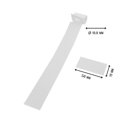 CombiCraft Blanco PET sleufetiketten 250x19,1mm met afscheurstrook wit - per 100 etiketten