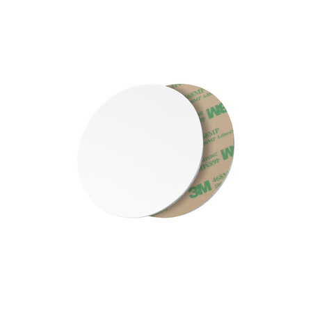 CombiCraft Blanco aluminium nummerplaatje Ø30mm wit met tape - per stuk