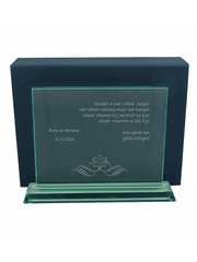  Zware rechthoekige glazen award, 290x225mm