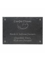  Naambord van leisteen, 30cm breed