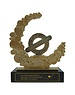  Trofee van metaal met gravure; feliciteren 235x80x280mm