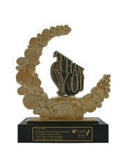  Gegraveerde award van metaal met Thank you/Dank je wel 235x80x280mm