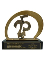  Graveren gegoten metalen award met 25; 210x80x205mm