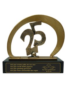  Graveren gegoten metalen award met 25; 210x80x205mm