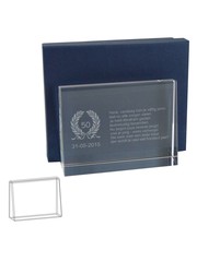  Rechthoekige glazen staander, 140x105mm