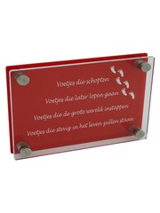  Transparant / rood plexiglas 300x200mm of 200x300mm