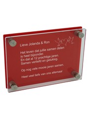  Transparant / rood plexiglas 350x250mm of 250x350mm