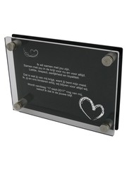  Transparant / zwart plexiglas 350x250mm of 250x350mm