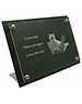  Leisteen met transparant plexiglas, incl. 2 standaards, 40x25cm