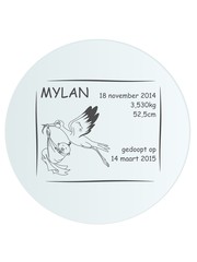  Spiegel graveren, 35cm rond x 0,3cm