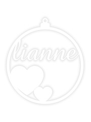  Kerstbal met naam en hartjes