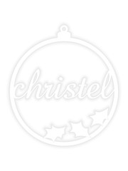  Kerstbal met naam en bladeren