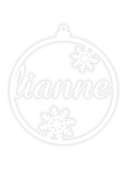  Kerstbal met naam en sneeuwvlokken