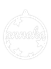  Kerstbal met naam en sterren