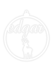  Kerstbal met naam en rendier